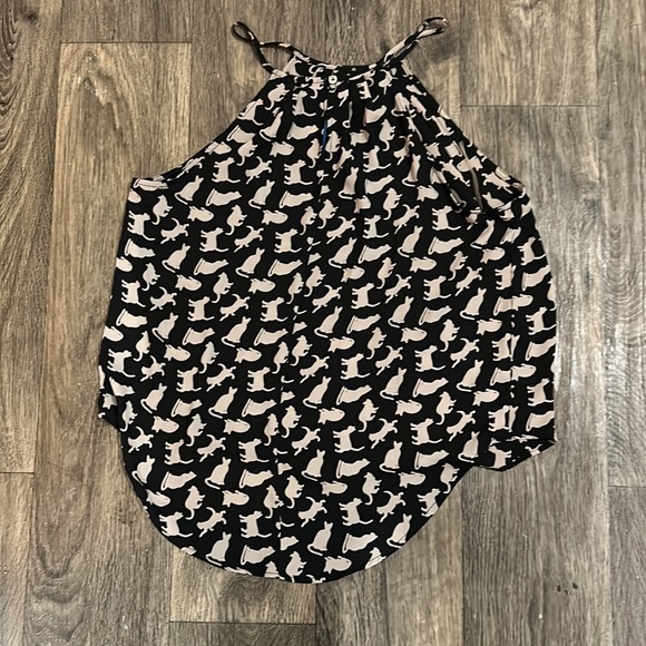 Blue rain cat silhouette tank top - Picture 3 of 3